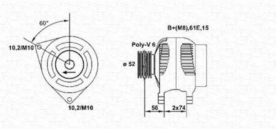 MAGNETI MARELLI 943355067010 -  Генератор